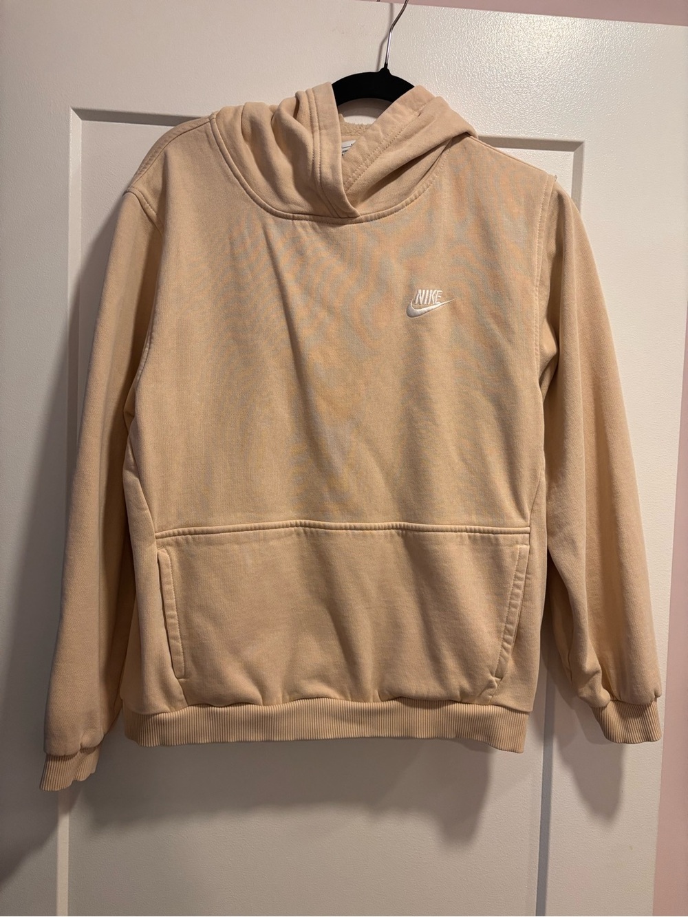 Nike Crewneck Hoodie in Beige with White Logo